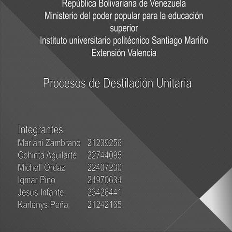 Balances de materia y energía en la operación unitaria de destilación