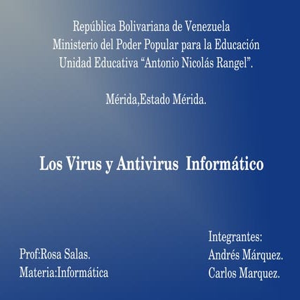 Diapositivas de los Virus y Antivirus Informaticos