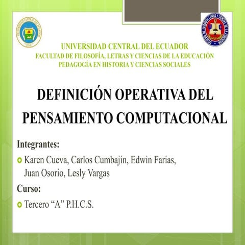 Diapositivas del pensamiento computacional