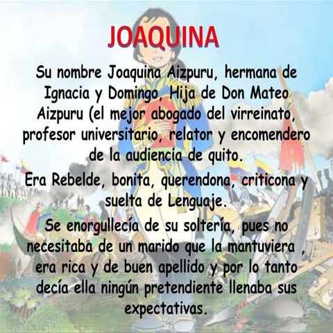 Diapositivas Manuela Saenz Una Historia Maldicha