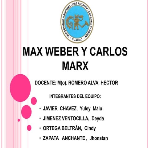 Diapositivas de max weber y carlos marx