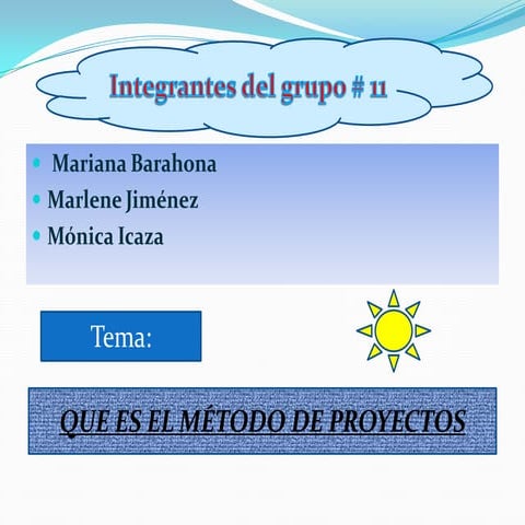 Taller 11: Método de Proyectos.