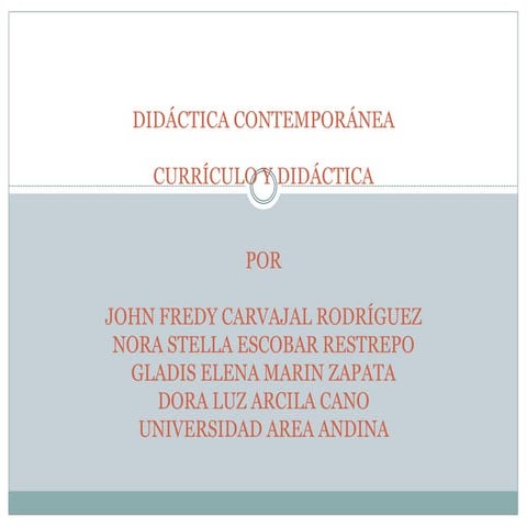 Diapositivas didáctica contemporánea entrega 3 taller