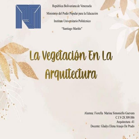 La Vegetación En La Arquitectura