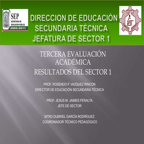 Resultados evaluación sector 1