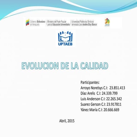 Diapositivas Evolucion de la Calidad