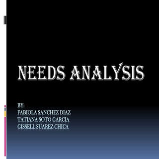 needs analysis presentation