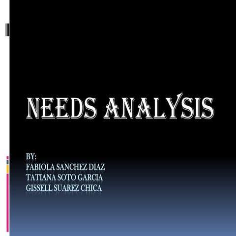 needs analysis presentation