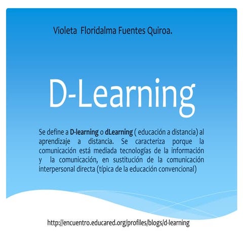 d- learning aprendizaje a distancia | PPTX
