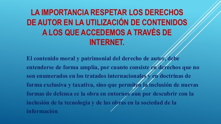 Diapositivas importancia derechos del autor