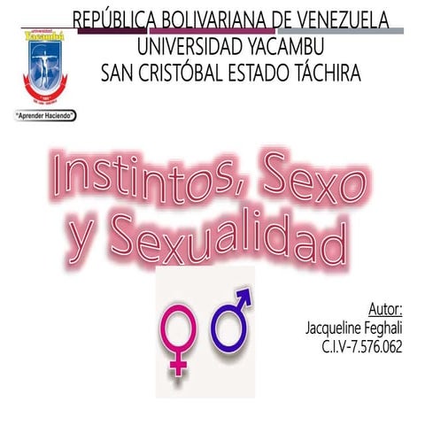  Instintos, Sexo y Sexualidad