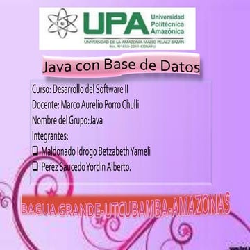 Diapositivas java con base de datos
