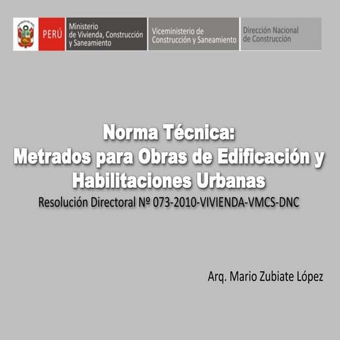 Diapositivas norma de metrados