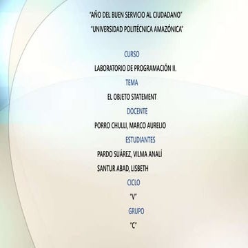 Diapositivas objeto statement