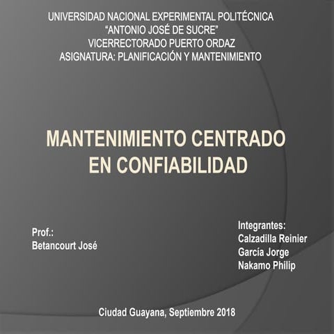 Mantenimiento Centrado en Confiabilidad: Estrategias y Beneficios para ...