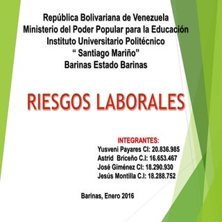 Diapositivas riesgo laboral