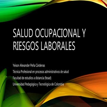 Diapositivas salud ocupacional y riesgos laborales