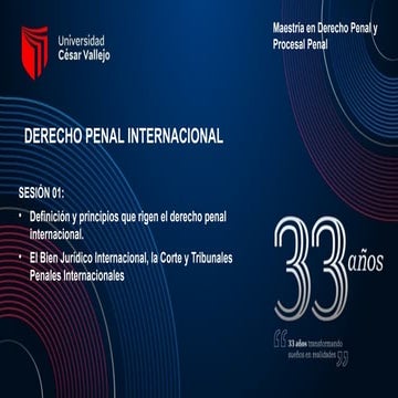DERECHO PENAL INTERNACIONAL, semana 1 en la EPG UCV