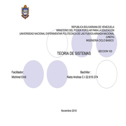 Diapositivas teoria de sistemas..andrea nieto seccion 103