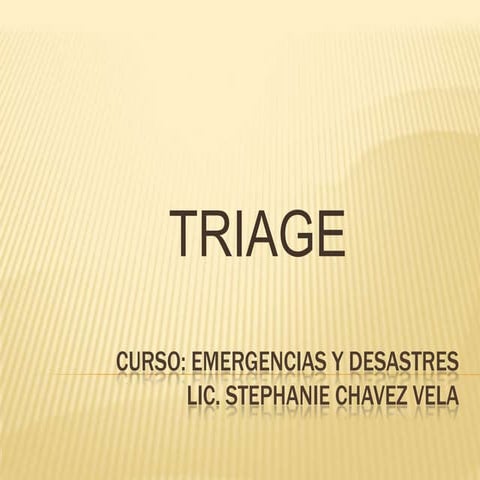 EMERGENCIAS Y DESASTRES TRIAGE
