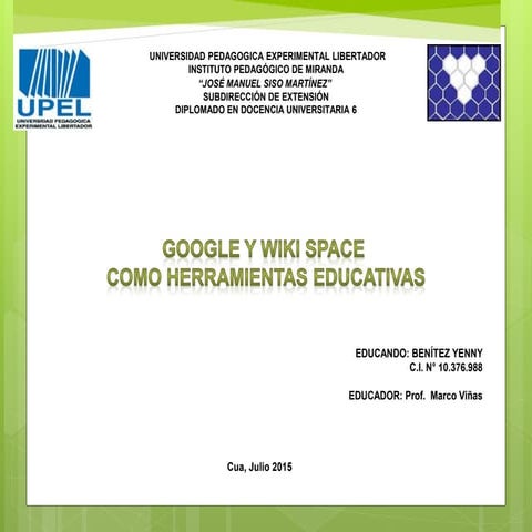 Google y las Wiki space como herramientas educativas