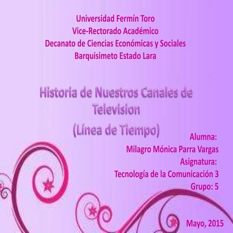 Historia de nuestros medios - Linea de Tiempo - Milagro Monica Parra