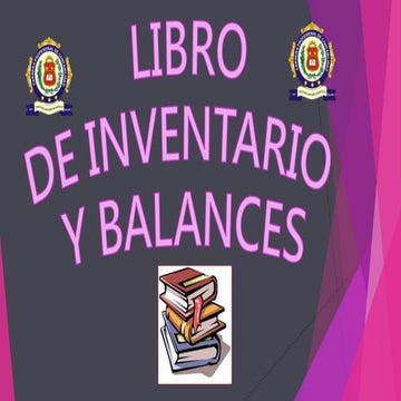 Diaposotivas del tema del libro de inventario y balances