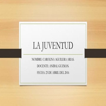 Etapas de la juventud | PPTX