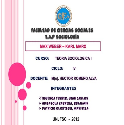 Max Weber   - Karl Marx