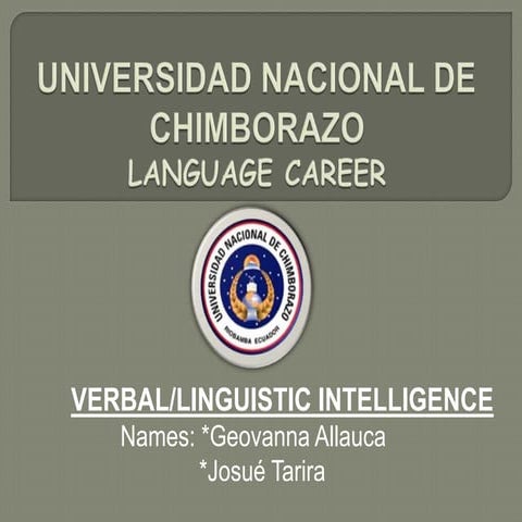 Verbal linguistic intelligence