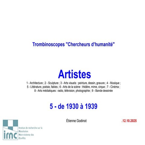 Artistes. — 005. De  1930 à         1939