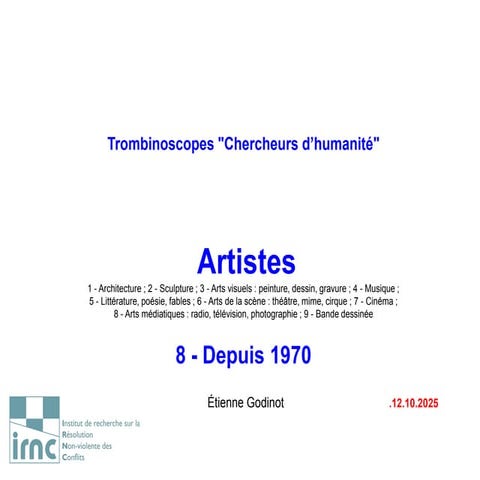 Artistes. — 008. Depuis             1970