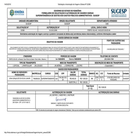 Formulário scdp | PDF