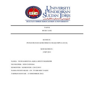 Diari mingguan  pengurusan kokurikulum