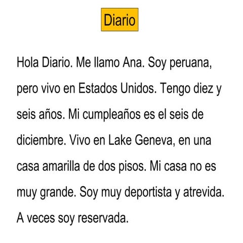 Diario 1 Realidades 2 1A