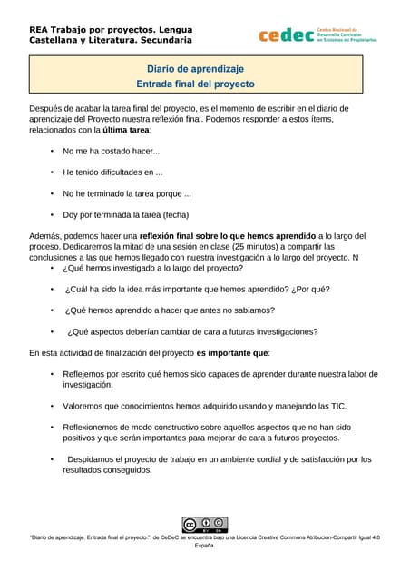Diario de aprendizaje (Entrada final)