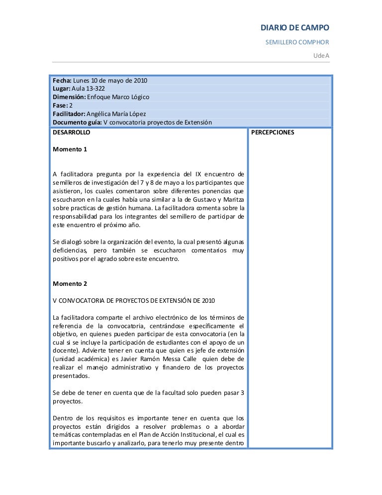 Diario de campo sesión 10 de mayo de 2010