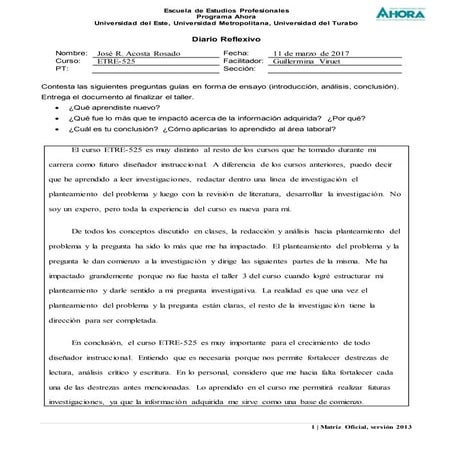 Diario reflexivo