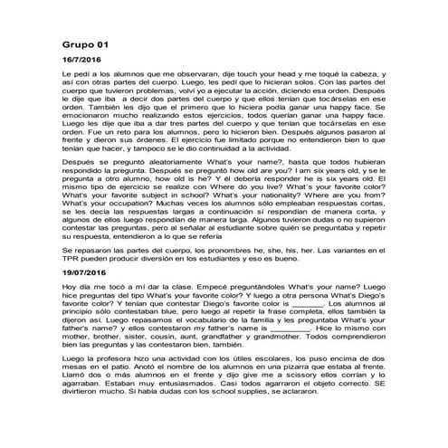 Diarios de toma de control clases