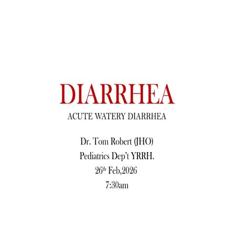 Comprehensive Management of Acute Watery Diarrhea in Children Under ...