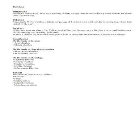 Diarrhoea | DOCX