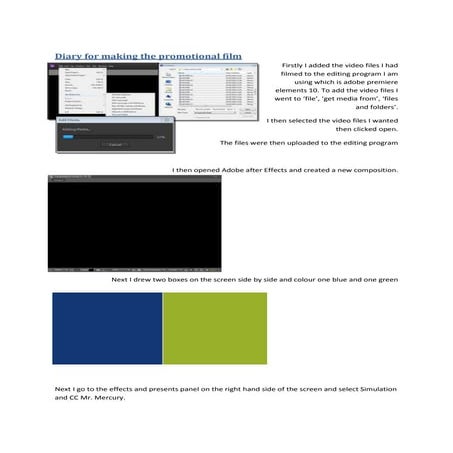 Diary for promotional film