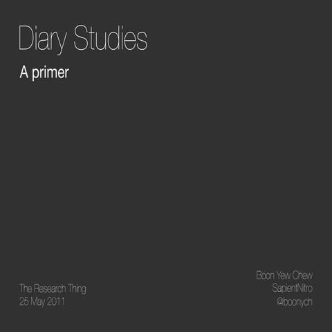 Diary studies - A primer