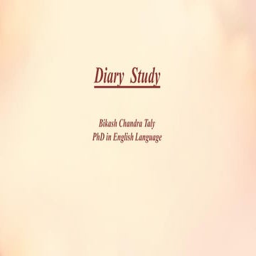 Diary study in Qualitative Research Approach