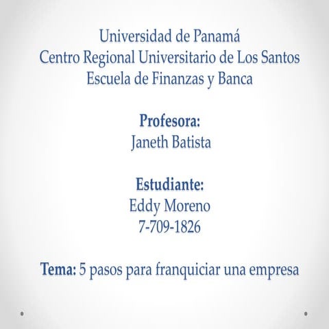 Cinco características para franquiciar una empresa.