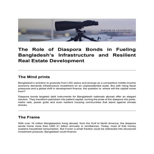 The Role of Diaspora Bonds in Fueling Bangladesh's Infrastructure