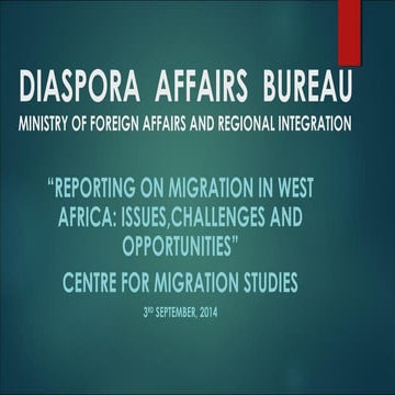 Diaspora engagement presentation at centre for migration studies