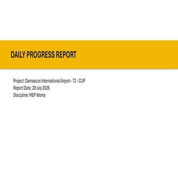 Damascus International Airport Terminal 2 MEP Daily Progress Report ...