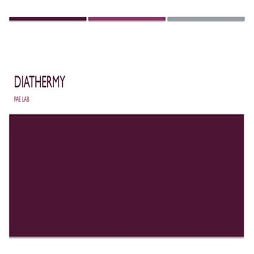DIATHERMY PHYSICAL AGENTS HEATING MODALITY