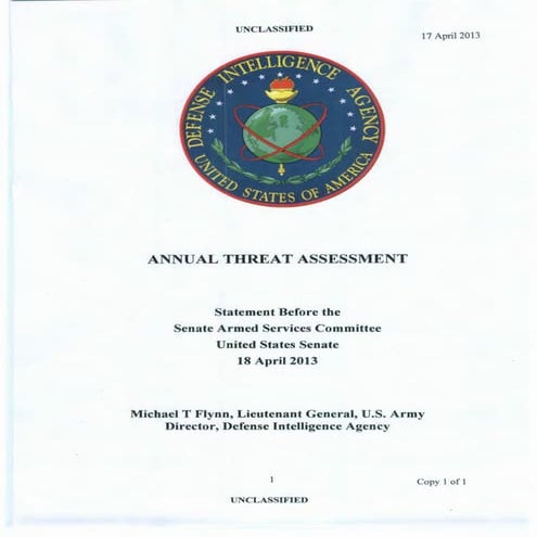 DIA Threat Assessment April 18 2013 | PDF